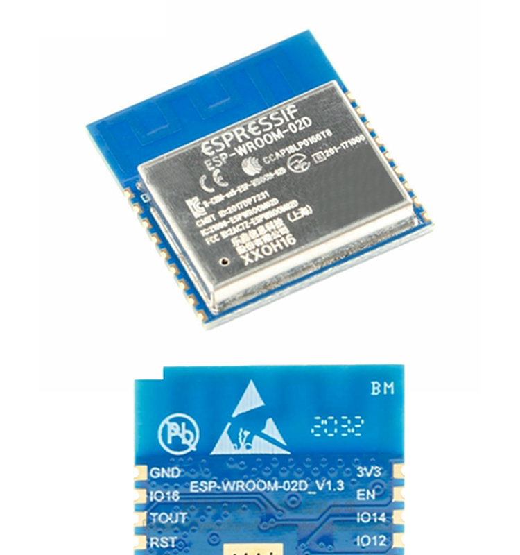 esp8266樂鑫官網(wǎng)ESP-WROOM-02D/02U無線wifi模組集成ESP8266EX的貼片式模組