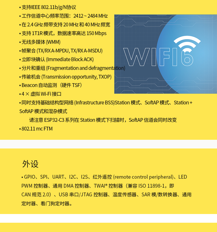 樂鑫wifi模塊代理商ESP32-C3-MINI-1U wifi無線通信模塊藍(lán)牙wifi模塊廠家